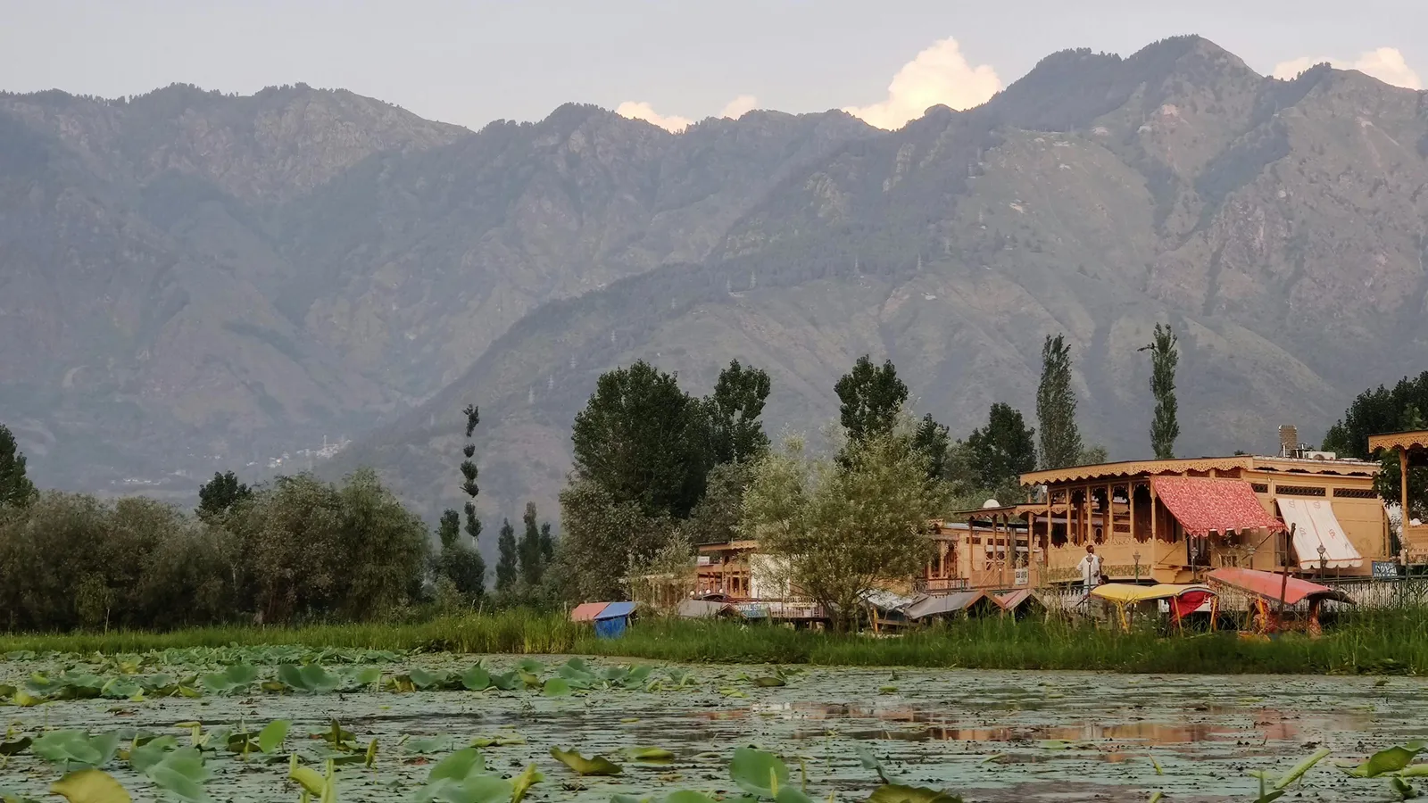 Aerial view of Gulmarg valley surrounded by snow-capped mountains