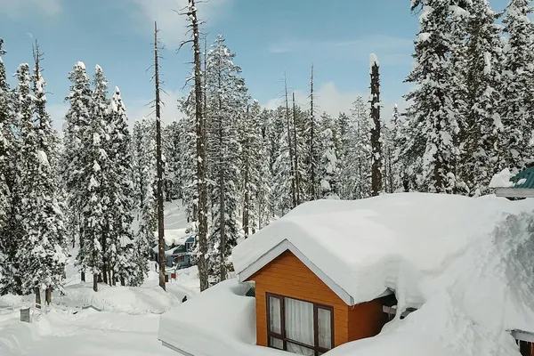 Snow covered Gulmarg landscape in Kashmir