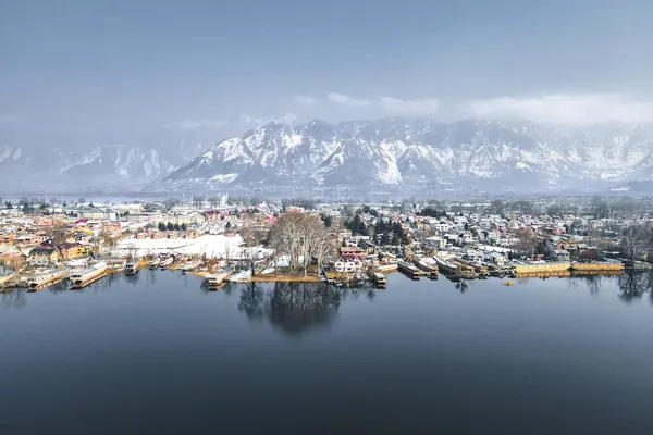 Srinagar city and Dal Lake near the airport transfer zone