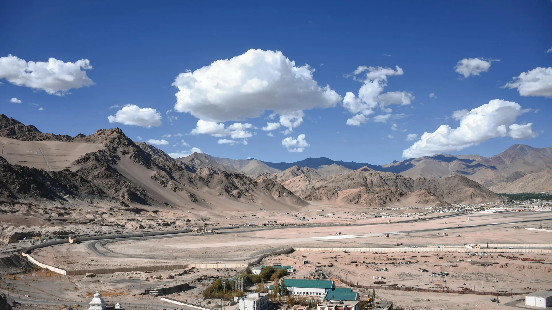 Aerial view of Leh Ladakh mountains