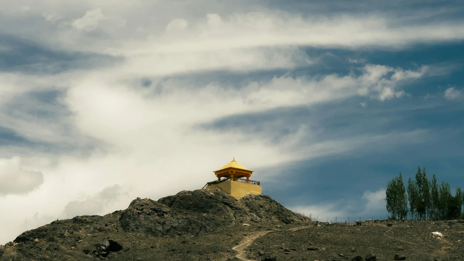Remote mountain shrine in Diskit Ladakh
