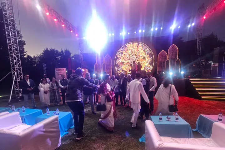 MICE event stage and lighting setup in Kashmir