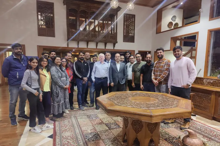 Indoor group gathering in Kashmir