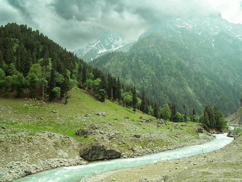 Sonamarg mountains and river valley