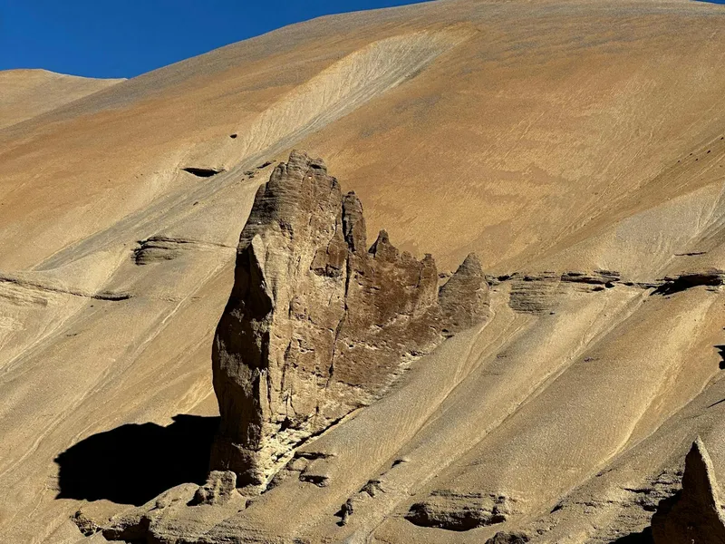 Rock formations in Leh lunar landscape